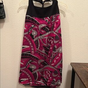 INC International Concepts Vibrant Pink and Black Mini Dress